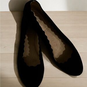 Crown Vintage Ballet Flats Black Suede SZ 10